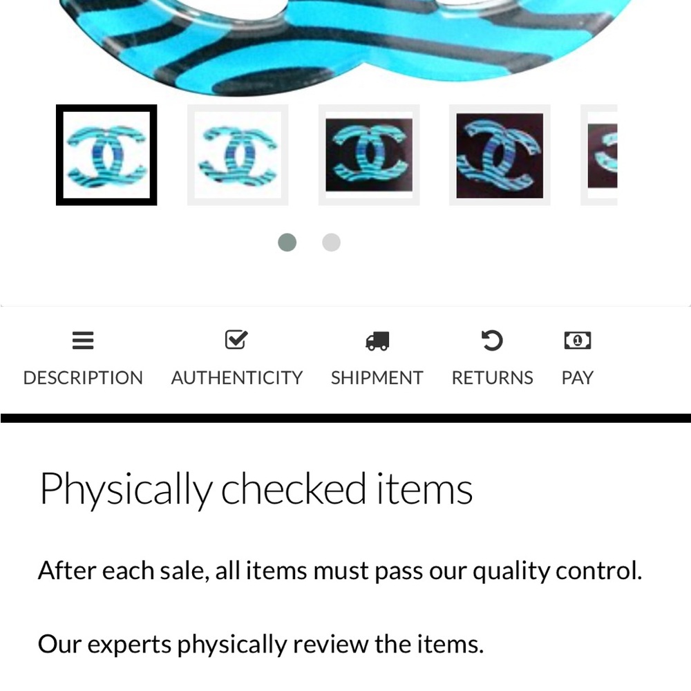 Chanel Blue Striped Charm - Picture 3 of 9